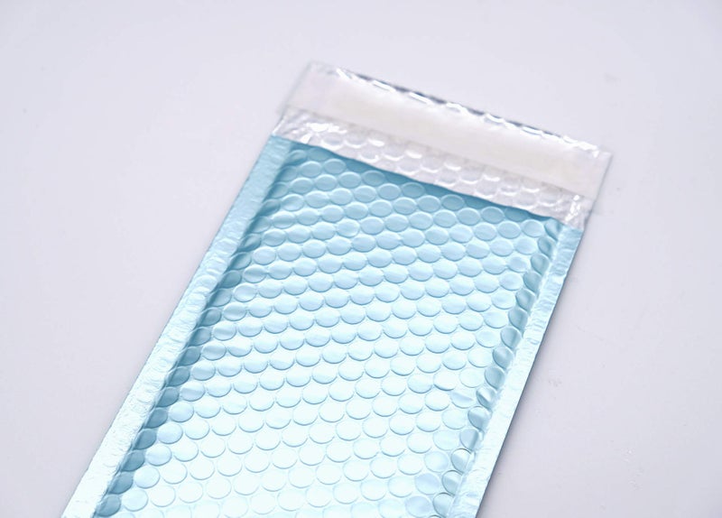 ProLine Packaging ProLine Matte Metallic Ice Blue Bubble Padded Mailers 4x8 Inch Self Seal Padded Envelopes (10) - Image 5